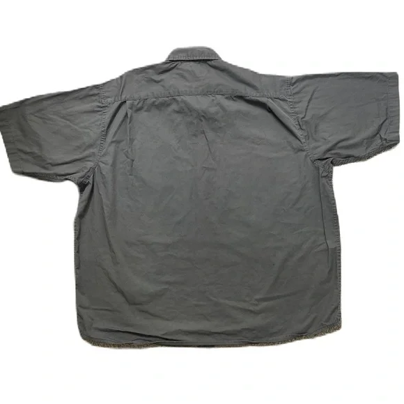 Wrangler Shirt Adult XL Gray Short Sleeve Button Up Casual Workwear Mens - Picture 2 of 3